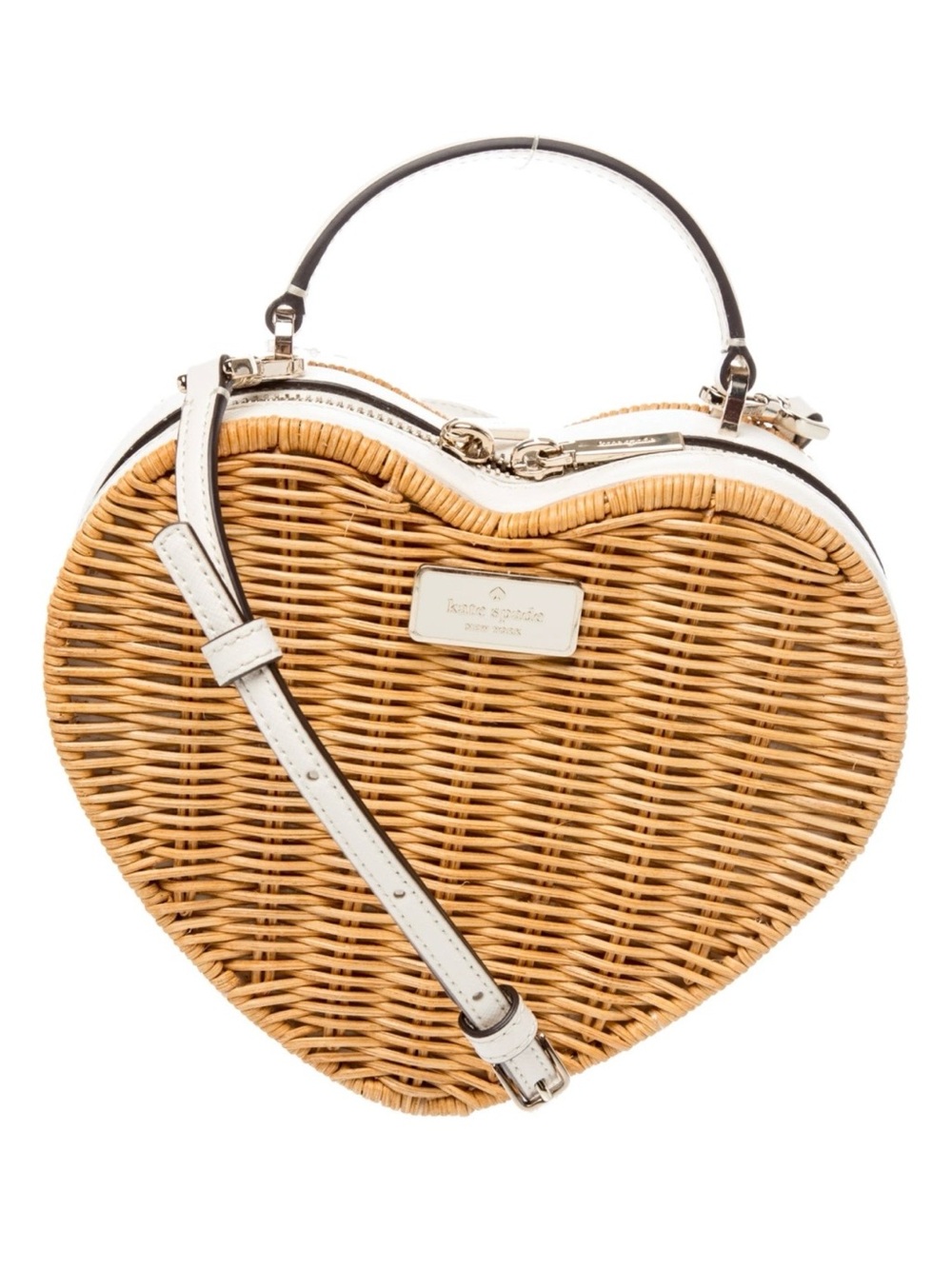 Kate Spade New York NWOT Love Shack Heart Wicker Crossbody Bag
